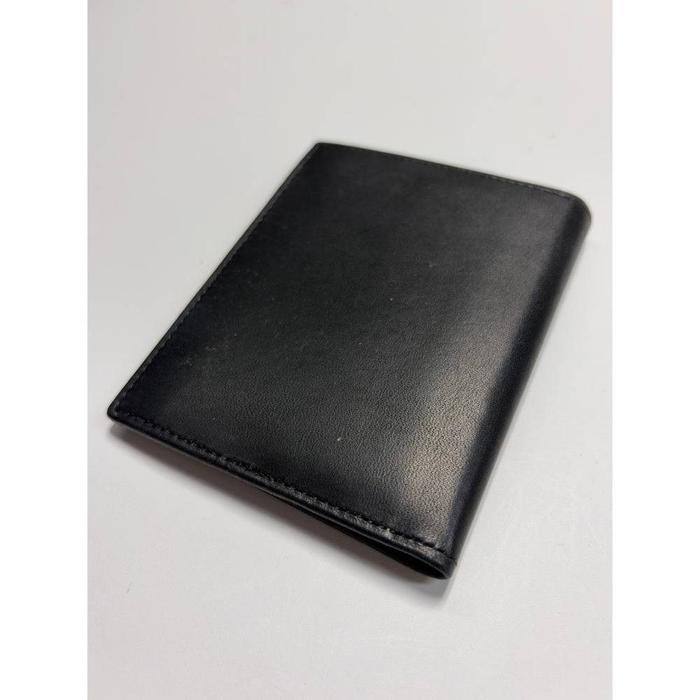 Bosca Saddler Black Real Leather USA Made Money Clip Wallet Removable Passcase
